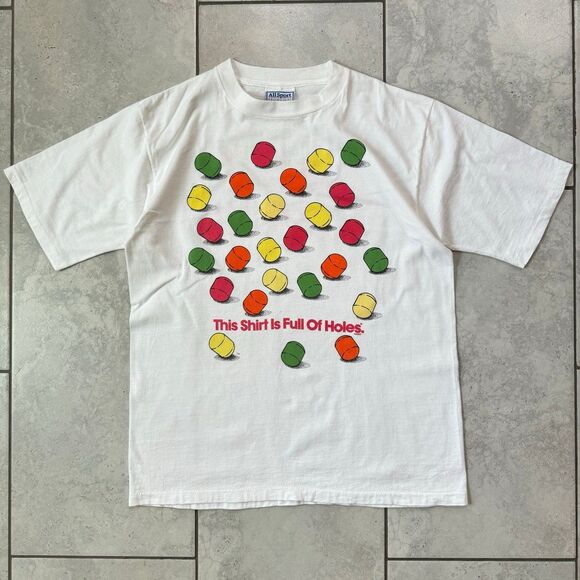 All Sport Other - VINTAGE 1991 Lifesavers Candy Holes Promo Graphic T-shirt Mens Single Stitch